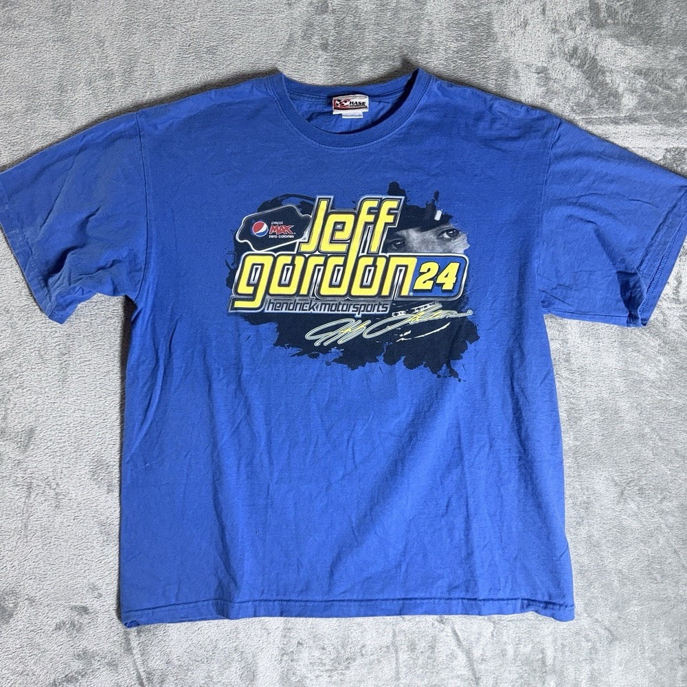 Jeff Gordon T-Shirt Mens XL Chase Authentics Nascar #24 Racing Y2K Blue Vtg